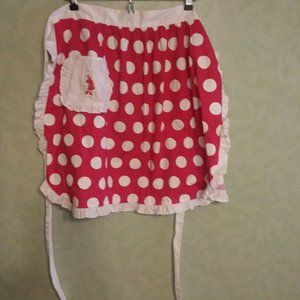 Walt Disney World/Disneyland Minnie Mouse Apron Red & White Polka Dots Adult